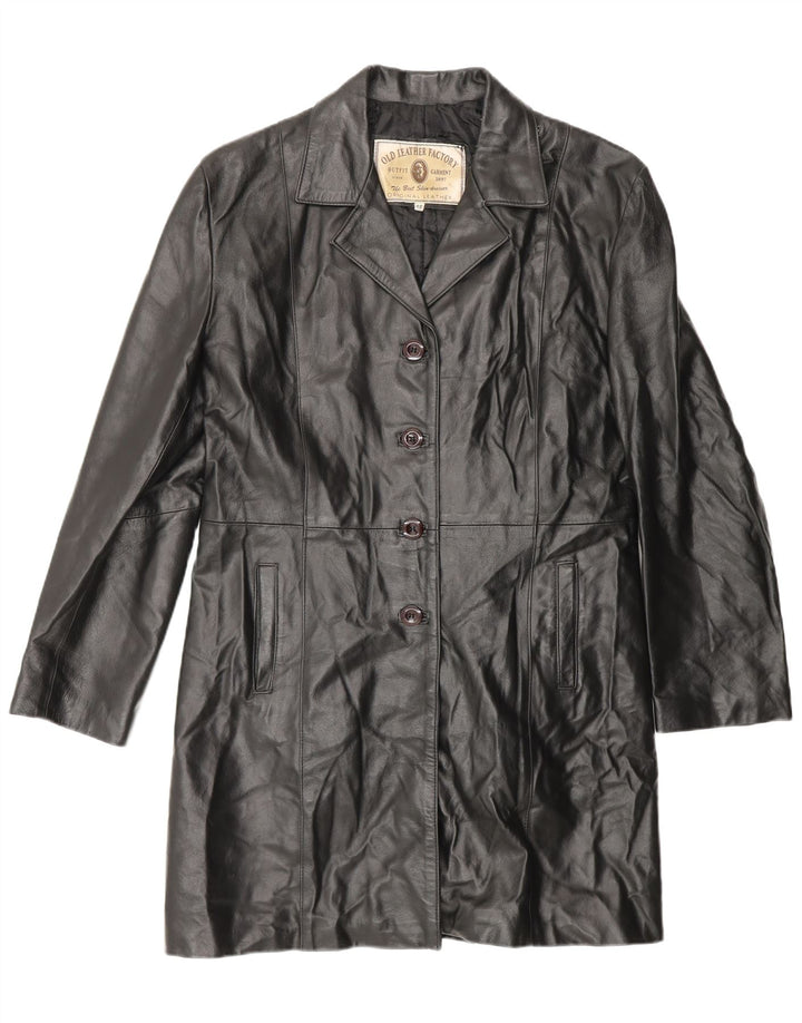 Cappotto in Pelle Donna VINTAGE IT 48 XL Pelle Nera