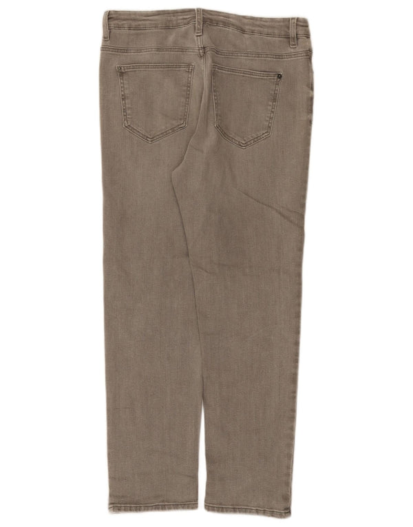 Jeans dritti da donna Marks & Spencer UK 10 piccoli W30 L25 grigio floreale
