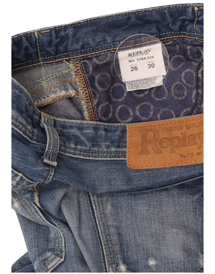 Jeans slim da donna Replay W26 L30 cotone blu