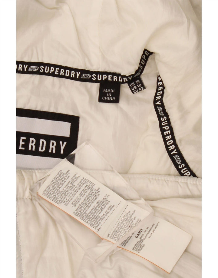 Giacca trapuntata con cappuccio da donna Superdry UK 14 Large White Colourblock