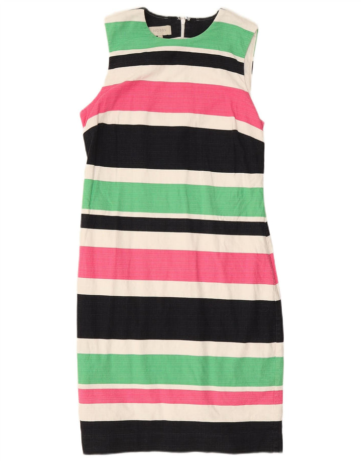 Abito tubino senza maniche HOBBS da donna UK 10 piccolo a righe multicolore