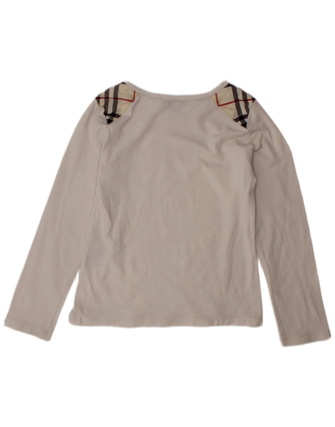 BURBERRY Top Bambina Manica Lunga 5-6 Anni Bianco a quadri