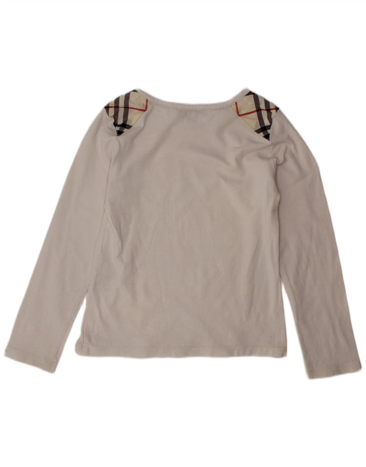 BURBERRY Top Bambina Manica Lunga 5-6 Anni Bianco a quadri