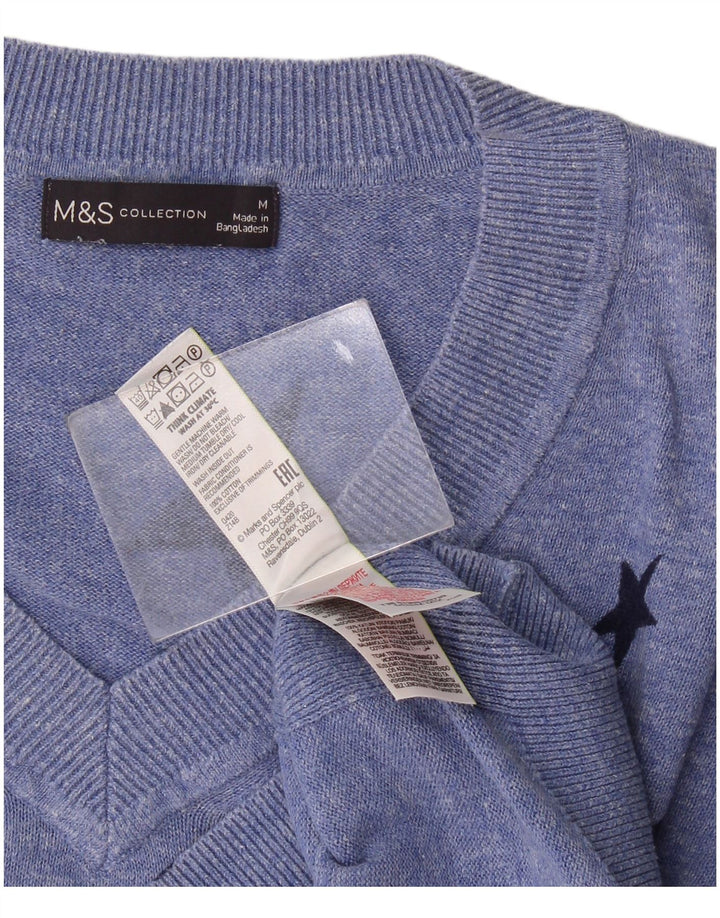 Maglione da donna con scollo a V con motivo astratto Marks & Spencer UK 14 medio