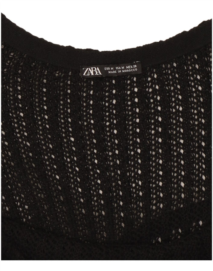 Abito asimmetrico in maglia senza maniche da donna Zara UK 14 medio nero