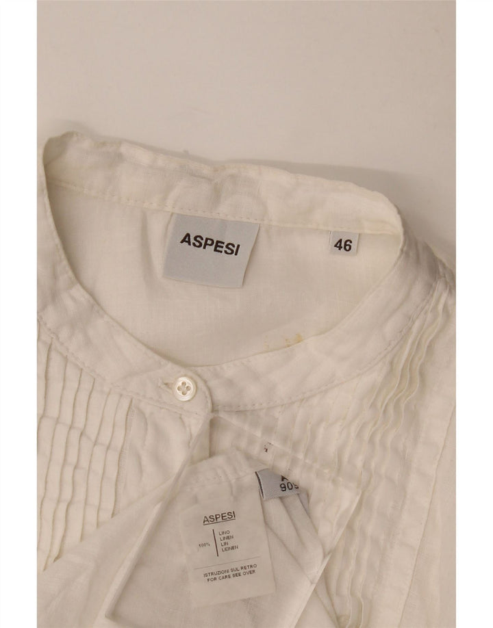 Camicia da Smoking Donna Aspesi IT 46 Large Lino Bianco