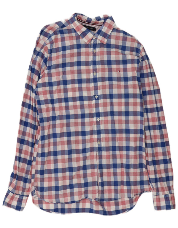 Camicia slim fit da uomo Tommy Hilfiger grande cotone a quadri multicolore