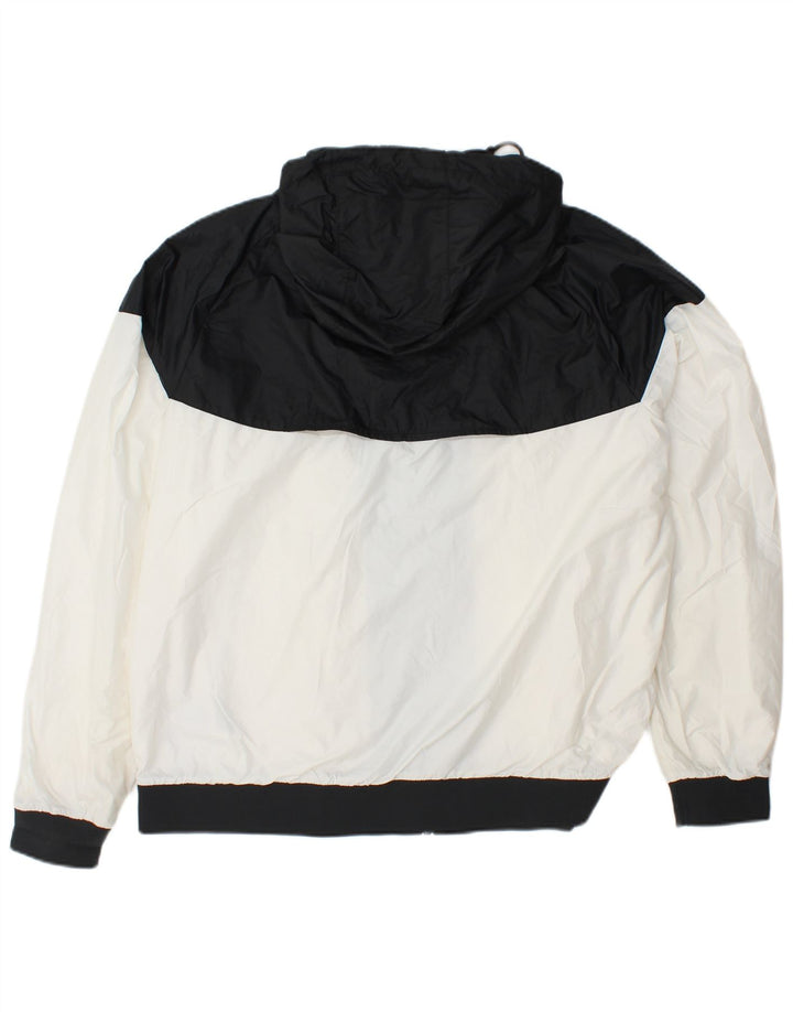Giacca da tuta da uomo con cappuccio NIKE XL in poliestere color block bianco