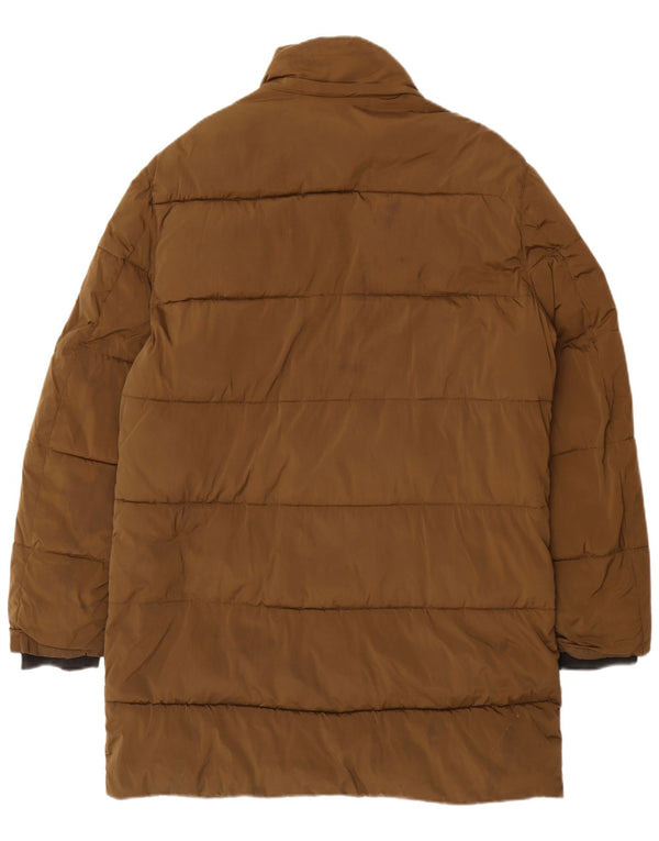 Cappotto imbottito da uomo Zara UK 38 Biker in nylon kaki medio