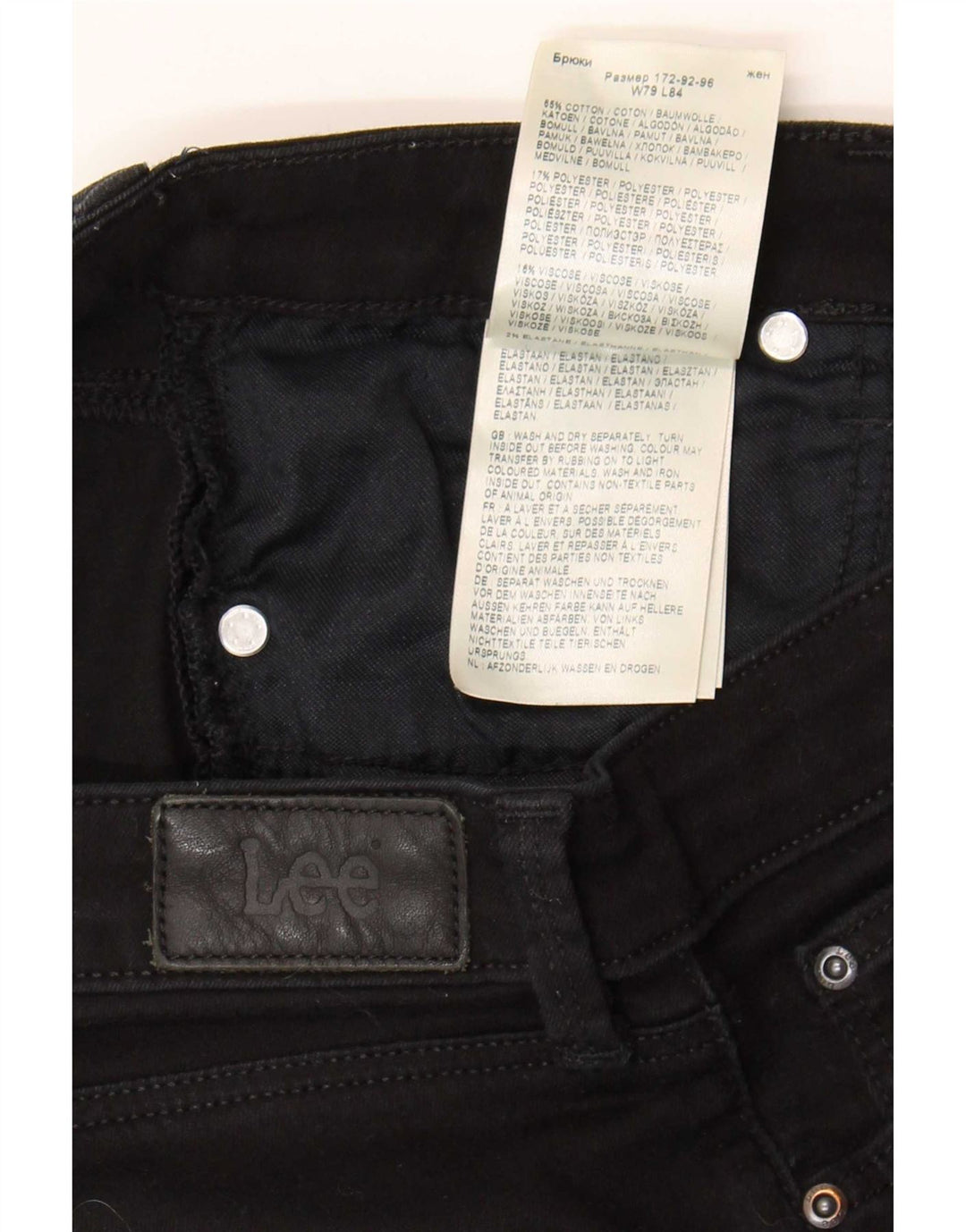 Jeans dritti Marion da donna Lee W31 L33 cotone nero