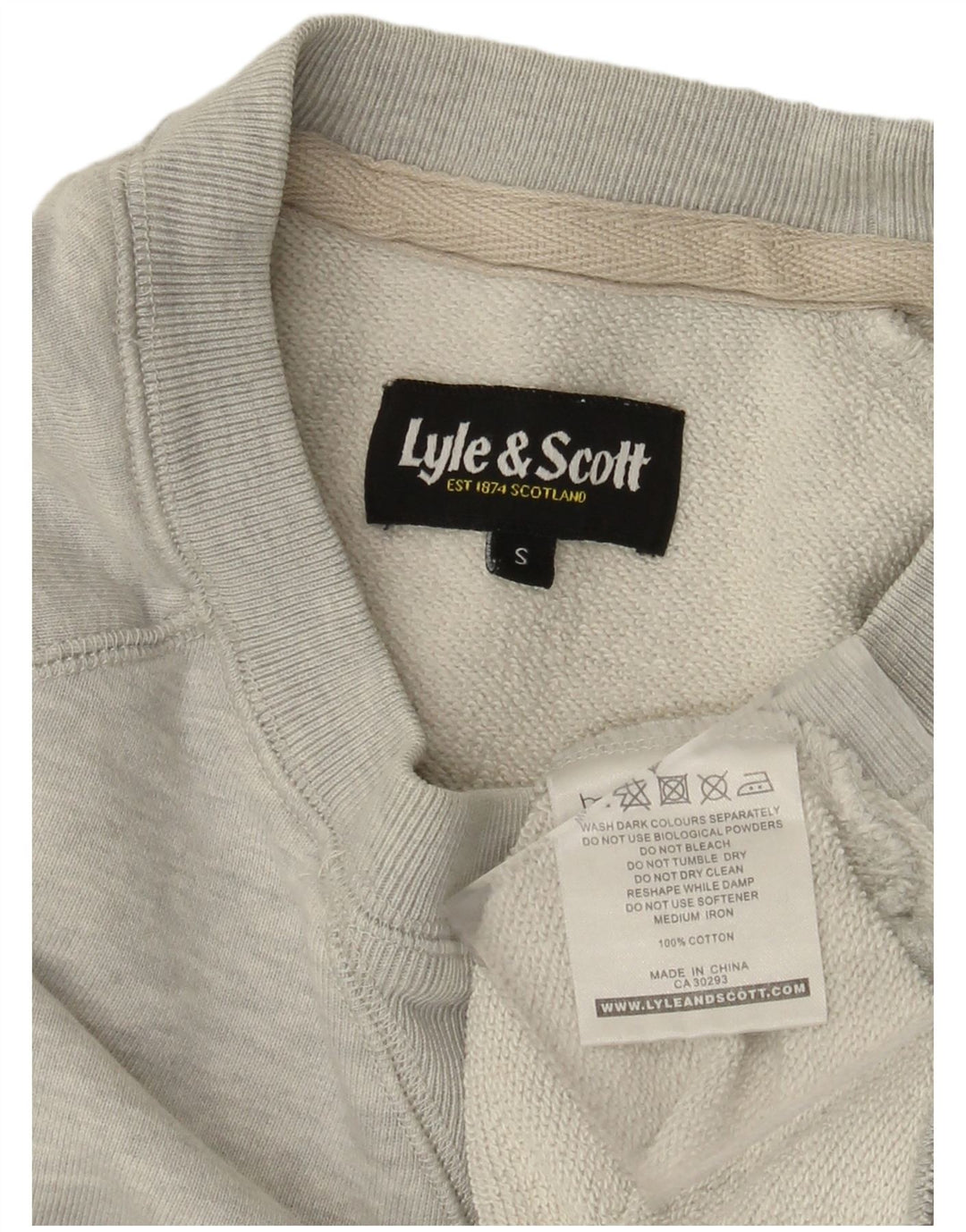 LYLE & SCOTT Felpa da uomo Maglione piccolo in cotone grigio