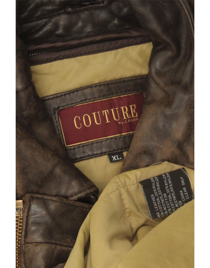 Giacca in pelle da uomo Couture UK 42 XL Pelle marrone