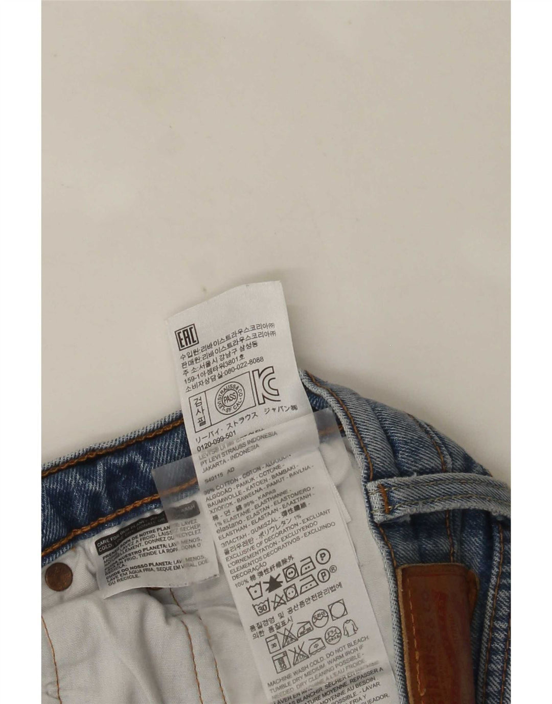 Jeans dritti effetto vissuto Levi's 501 da donna W30 L30 in cotone blu