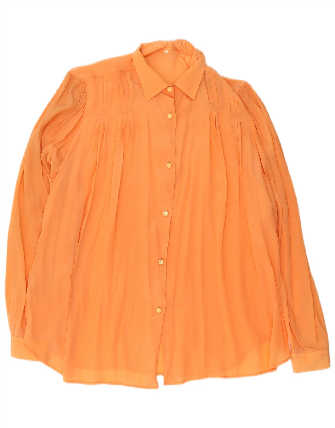 Camicetta da donna vintage dalla vestibilità comoda e trasparente, taglia EU 40, arancione medio