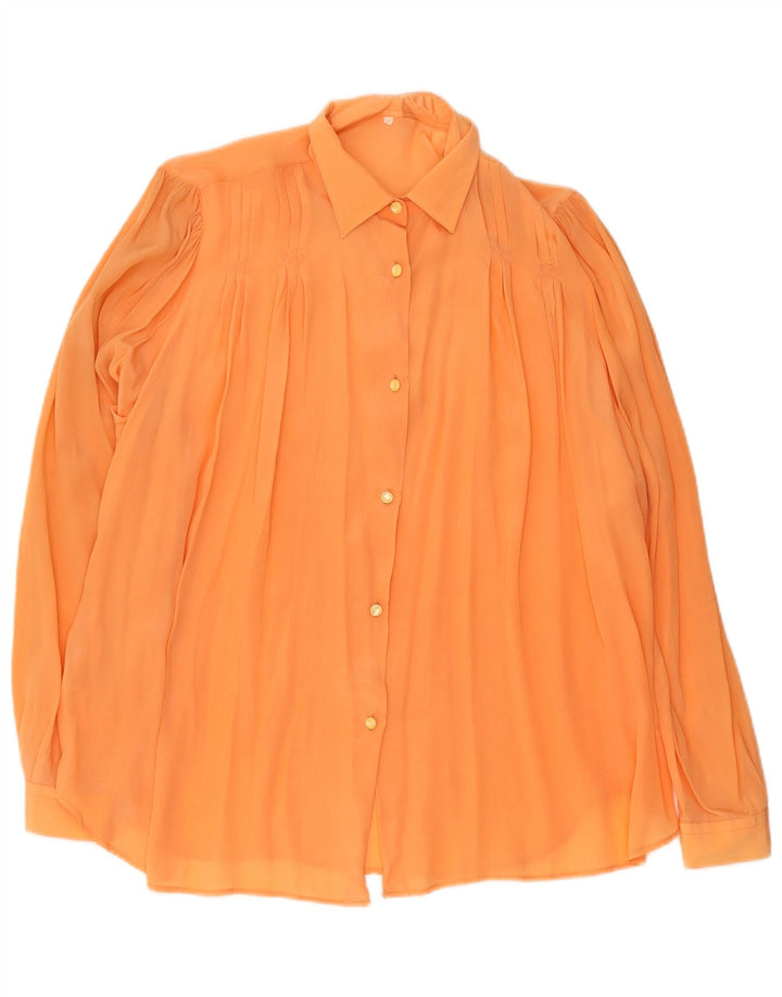 Camicetta da donna vintage dalla vestibilità comoda e trasparente, taglia EU 40, arancione medio
