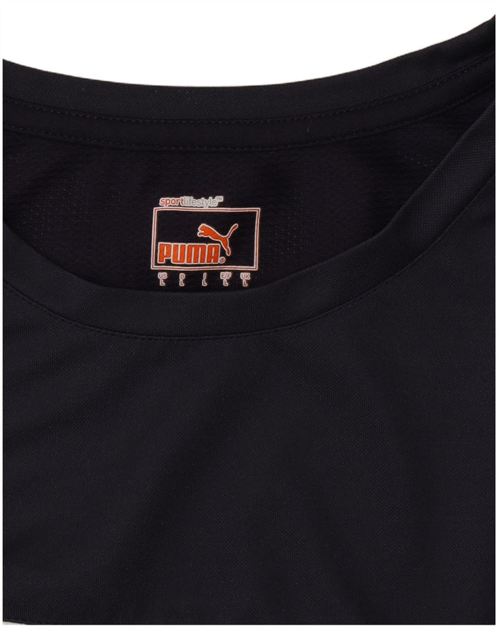 T-shirt da uomo Puma Top Large blu navy color block