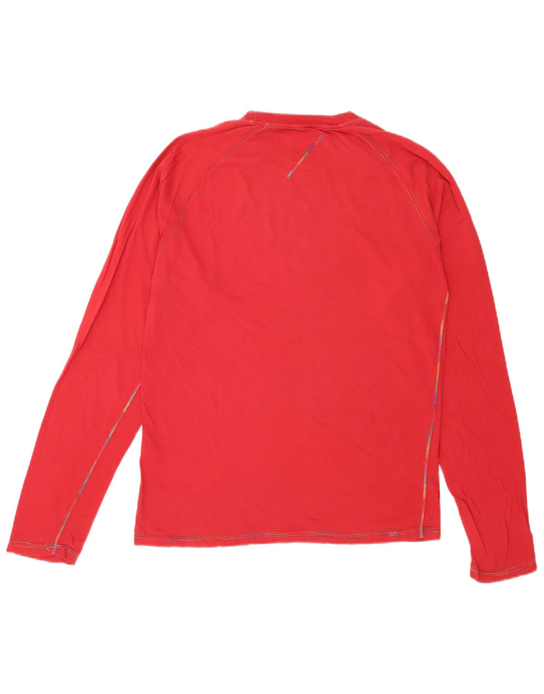 Jack & Jones Top grafico da uomo a maniche lunghe grande in cotone rosso