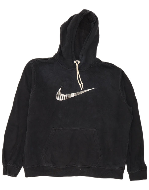Felpa con cappuccio oversize con grafica Nike da donna UK 18 XL cotone nero