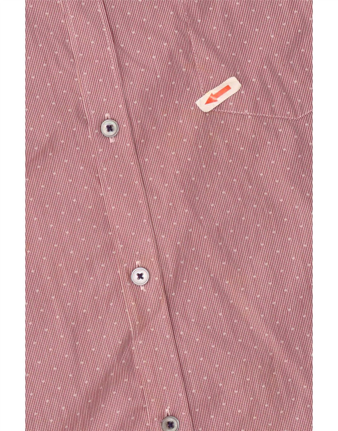 Camicia da uomo Ted Baker taglia 5 XL cotone gessato rosso