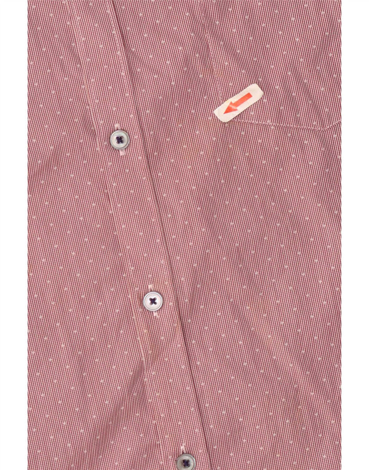 Camicia da uomo Ted Baker taglia 5 XL cotone gessato rosso