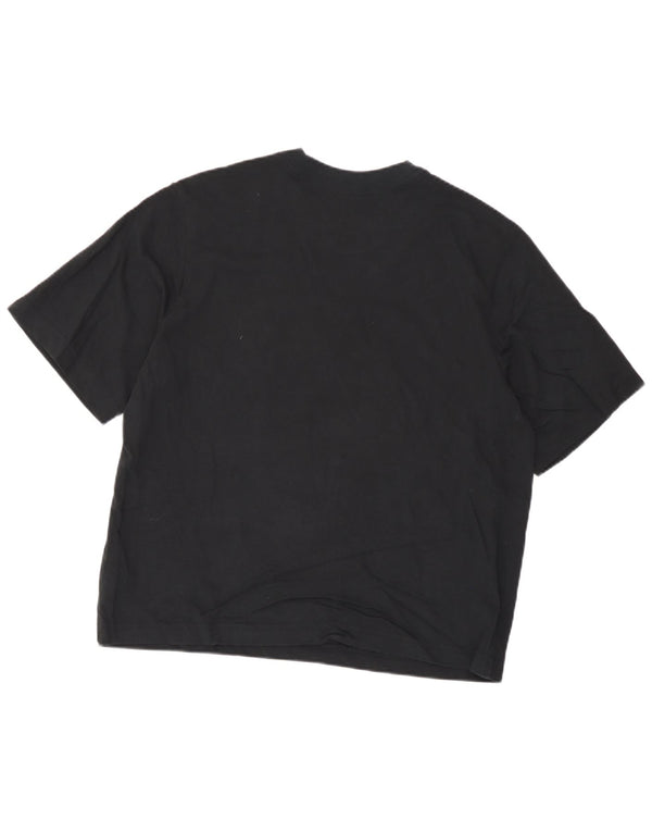 T-shirt grafica Nike da donna, vestibilità ampia, corta, UK 10, piccola, cotone nero