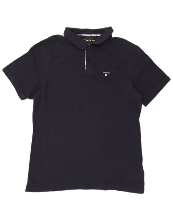 Polo da uomo Barbour XL in cotone blu navy