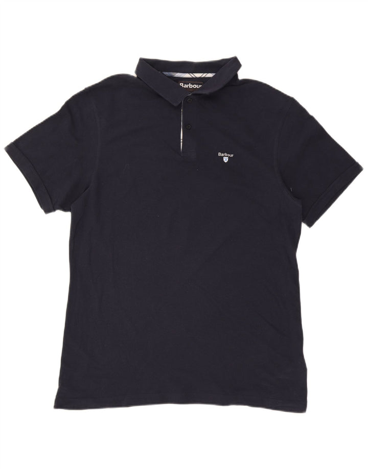 Polo da uomo Barbour XL in cotone blu navy