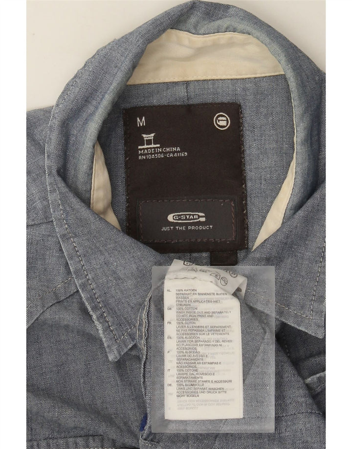 Camicia militare G-Star da uomo 3301 in cotone blu medio