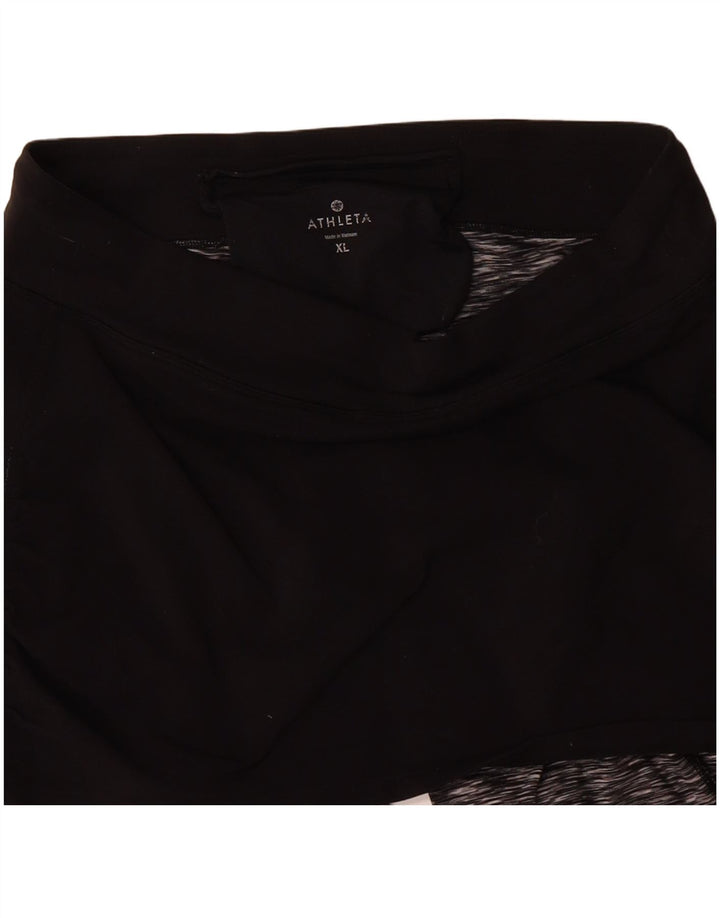 ATHLETA Womens Skort Capri Leggings UK 18 XL Black Colourblock Polyester