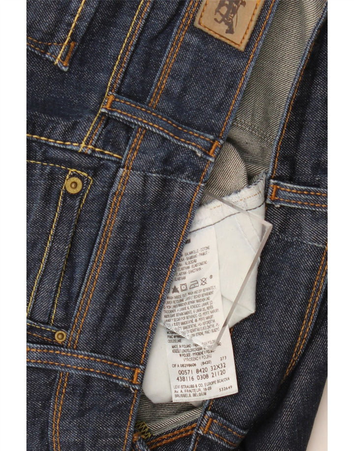 LEVI'S Jeans 571 Slim da Donna W32 L30 Cotone Blu Navy