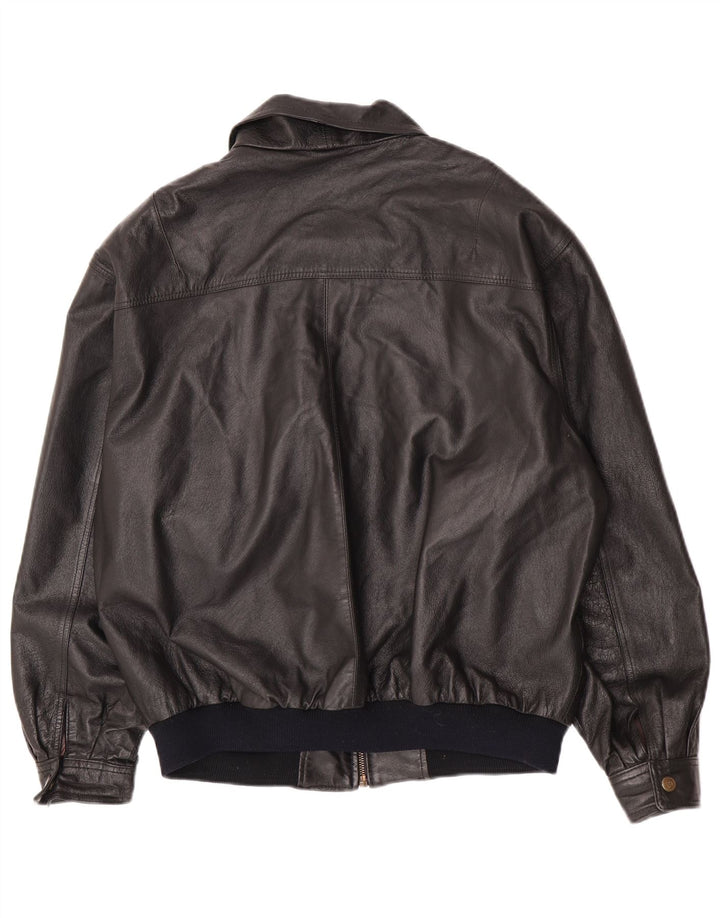 Giacca in pelle vintage da uomo UK 42 XL in pelle nera