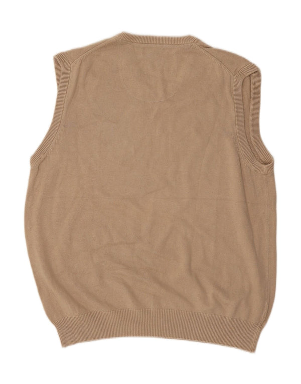 Marks & Spencer Canotta da uomo blu Harbour Vest grande in cotone beige