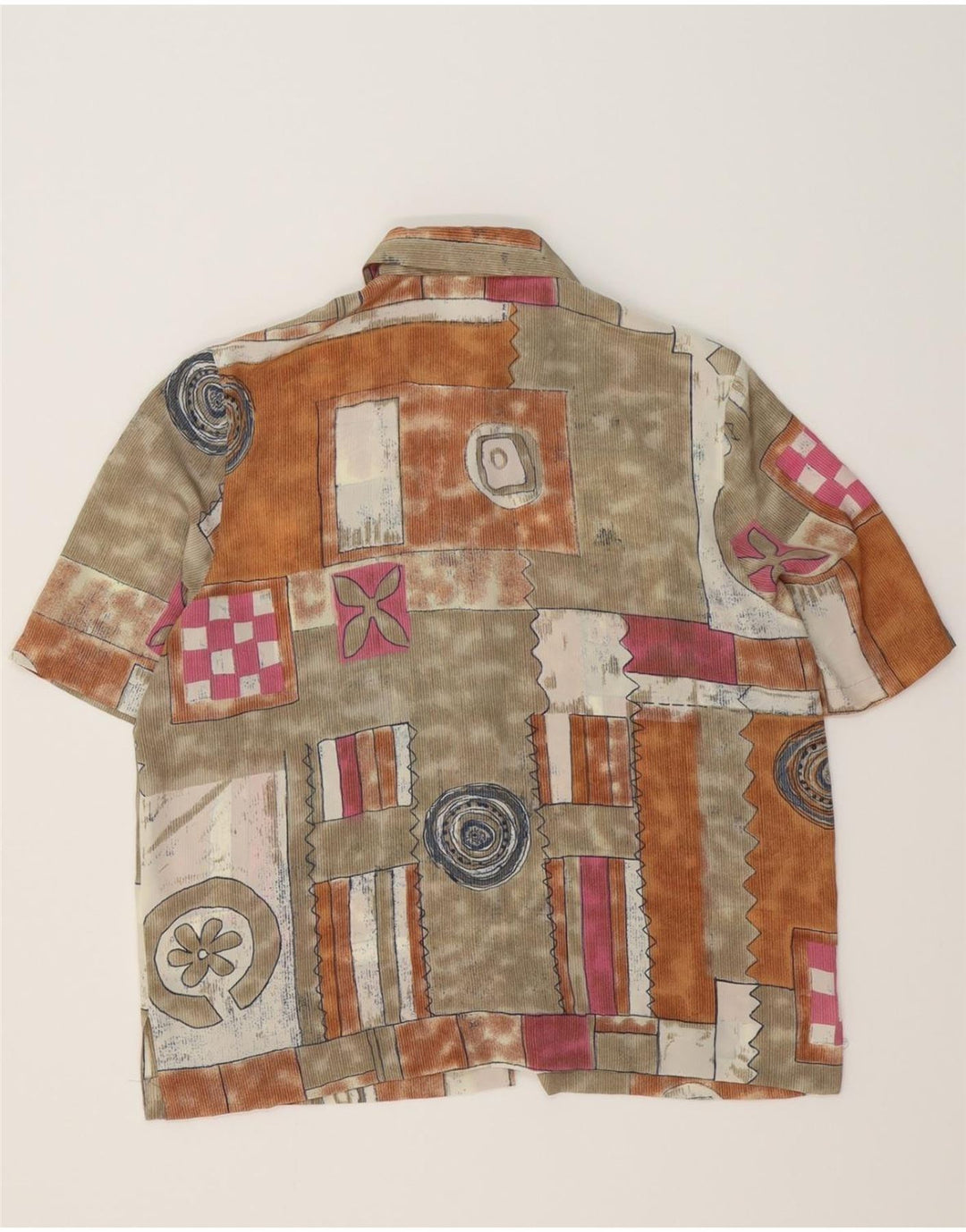 ERTO Womens Short Sleeve Shirt Blouse EU 40 Medium Grey Patchwork Vintage Erto and Second-Hand Erto from Messina Hembry 