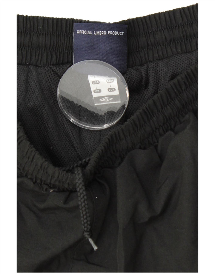 Pantaloni da tuta con grafica Umbro da uomo, pantaloni da jogging, grandi, in poliestere nero