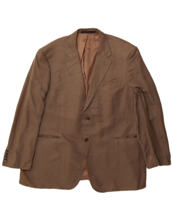 Giacca blazer a 2 bottoni Marks & Spencer da uomo UK 38 seta kaki media