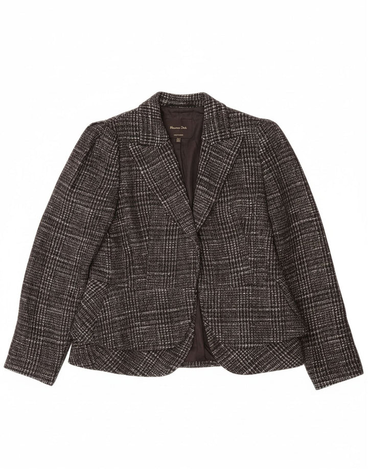 Giacca blazer da donna MASSIMO DUTTI EU 42 cotone a quadri grigi grandi