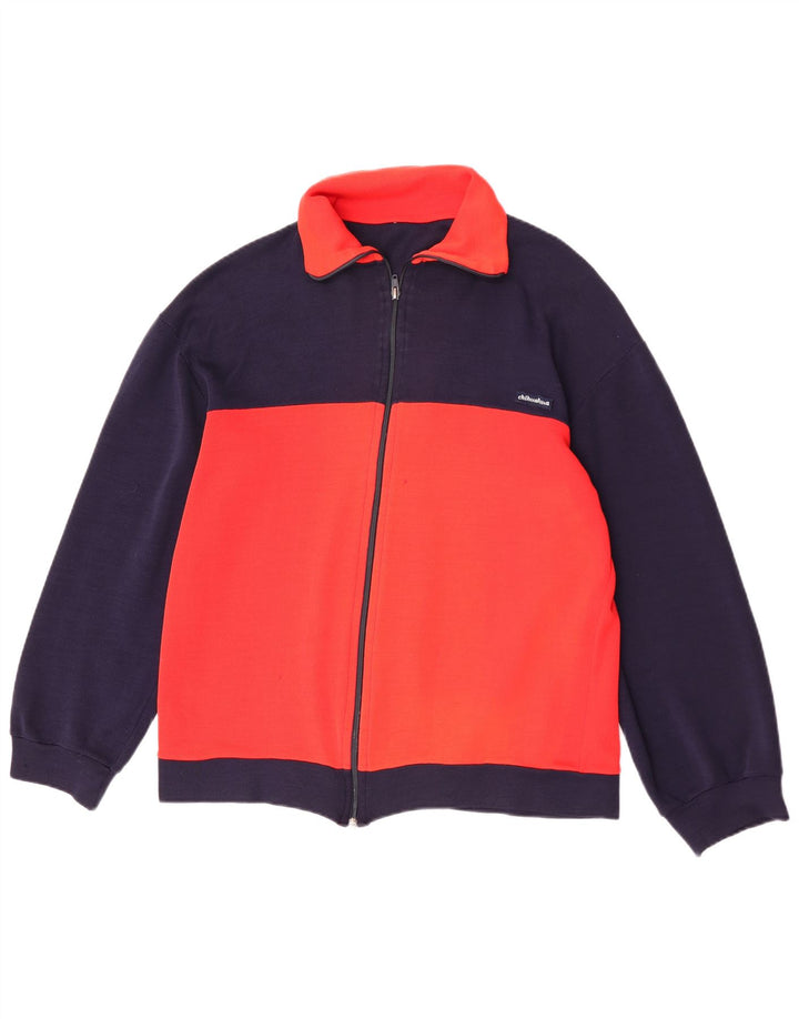 Giacca da ginnastica vintage da uomo piccola color block rosso