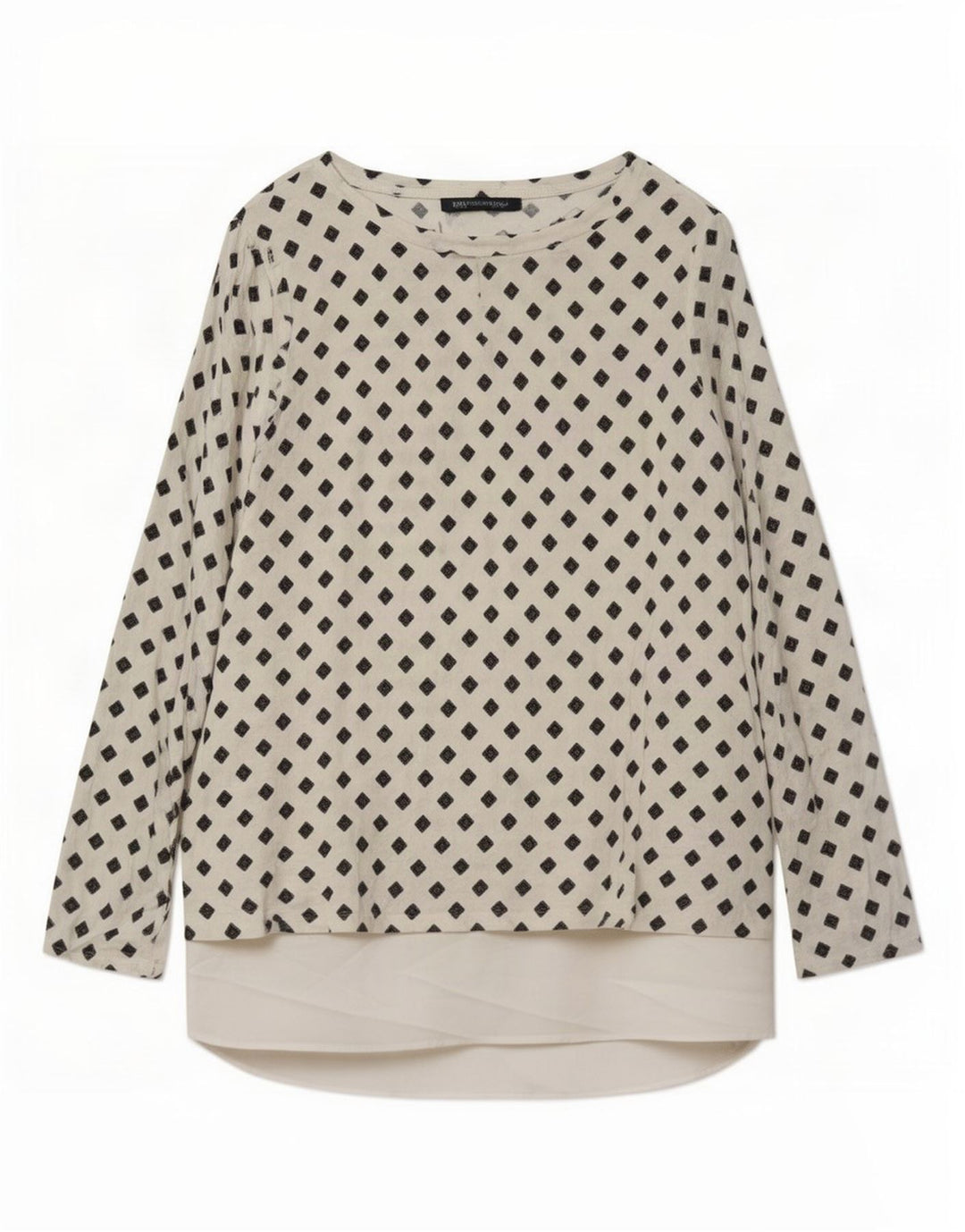 Top tunica a maniche lunghe da donna Marks & Spencer UK 16 grande bianco geometrico