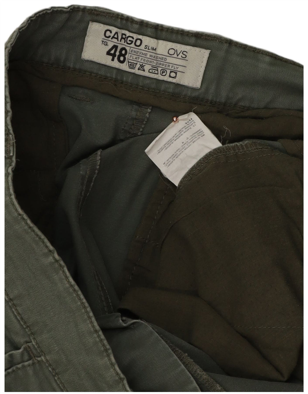 Pantaloni cargo slim da uomo OVS IT 48 Medium W34 L33 Cotone verde