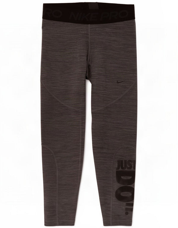 Leggings grafici Nike Dri Fit da donna UK 12 Medium Grey Flecked