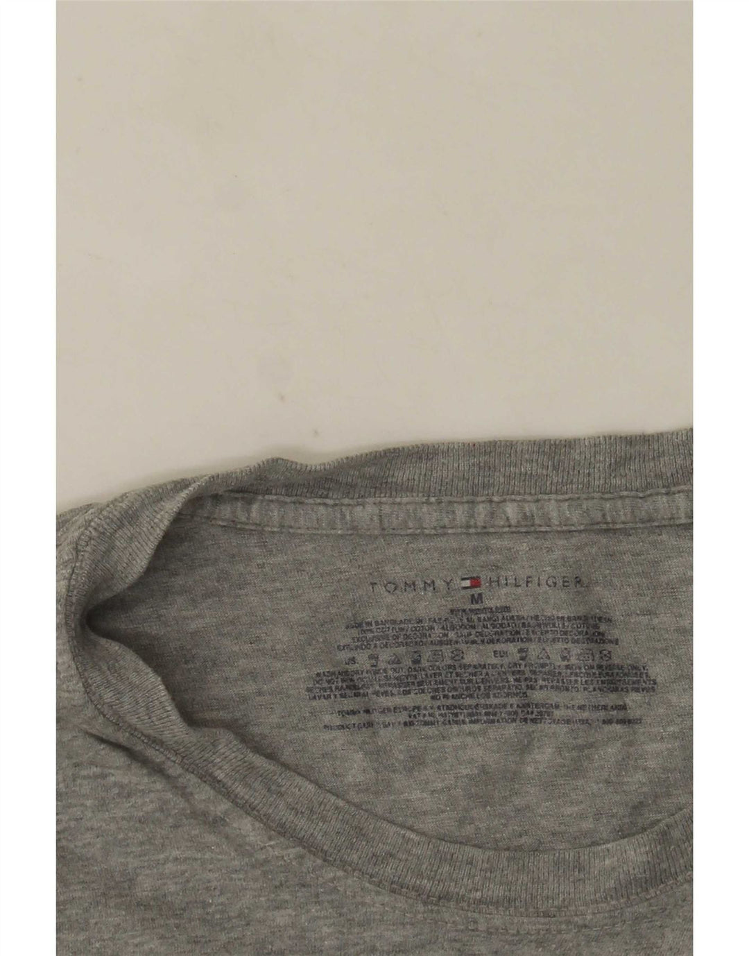 T-shirt da uomo Tommy Hilfiger Top in cotone chiazzato grigio medio