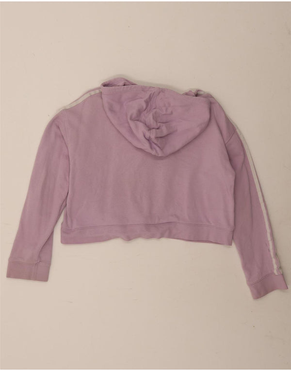 Maglione con cappuccio oversize corto da donna Adidas UK 12 viola medio