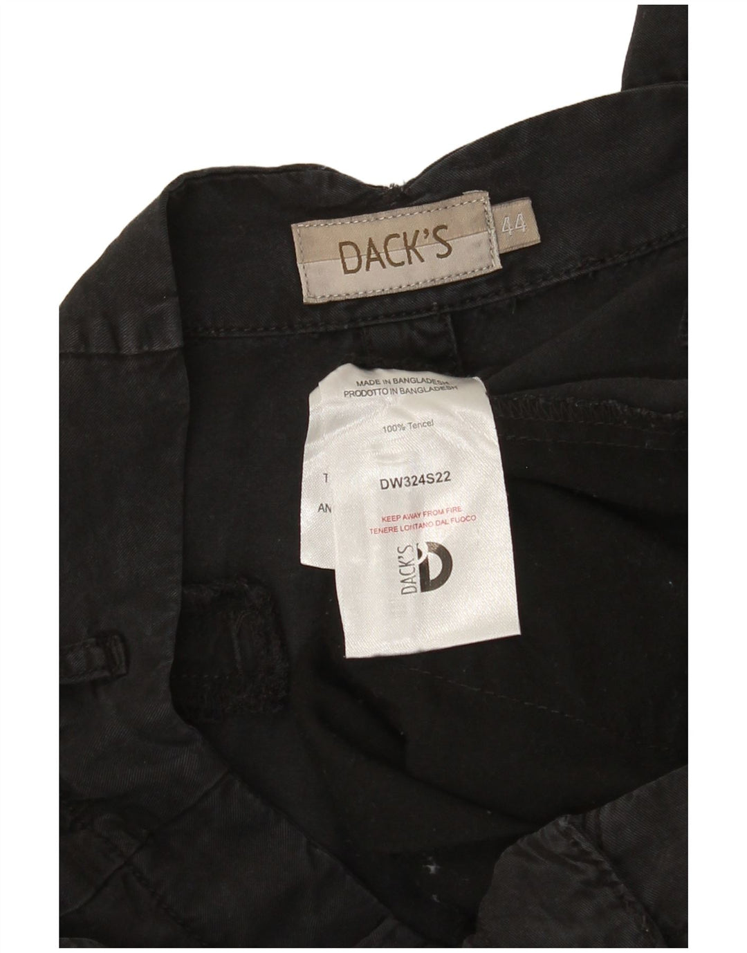 Pantaloni capri da donna a gamba larga Dack's IT 44 medio W30 L23 Tencel nero