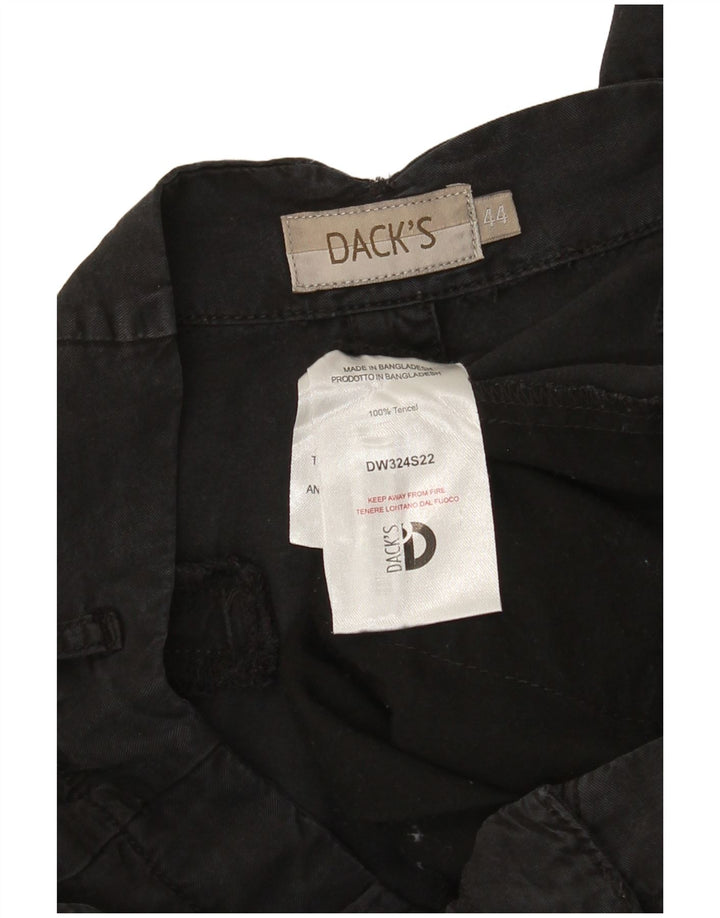 Pantaloni capri da donna a gamba larga Dack's IT 44 medio W30 L23 Tencel nero