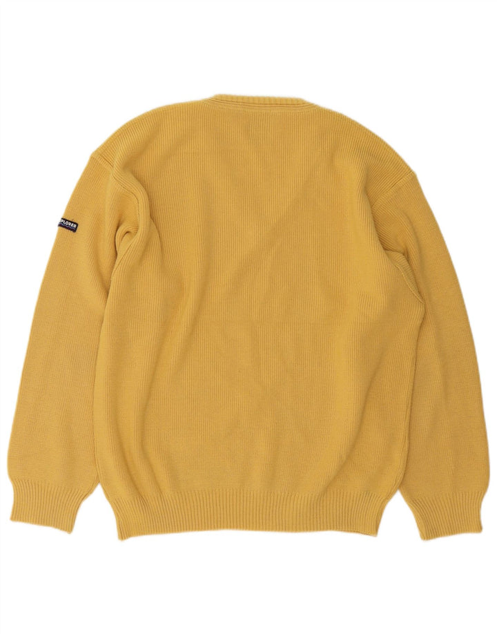 Maglione da uomo con scollo a V Explorer IT 50 Lana giallo medio