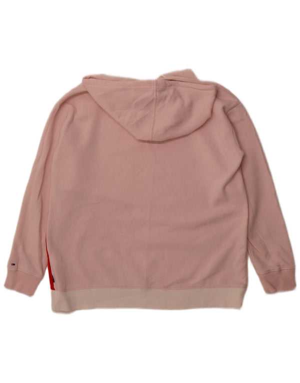 Maglione con cappuccio grafico da donna Tommy Hilfiger UK 10 Small Pink Colourblock