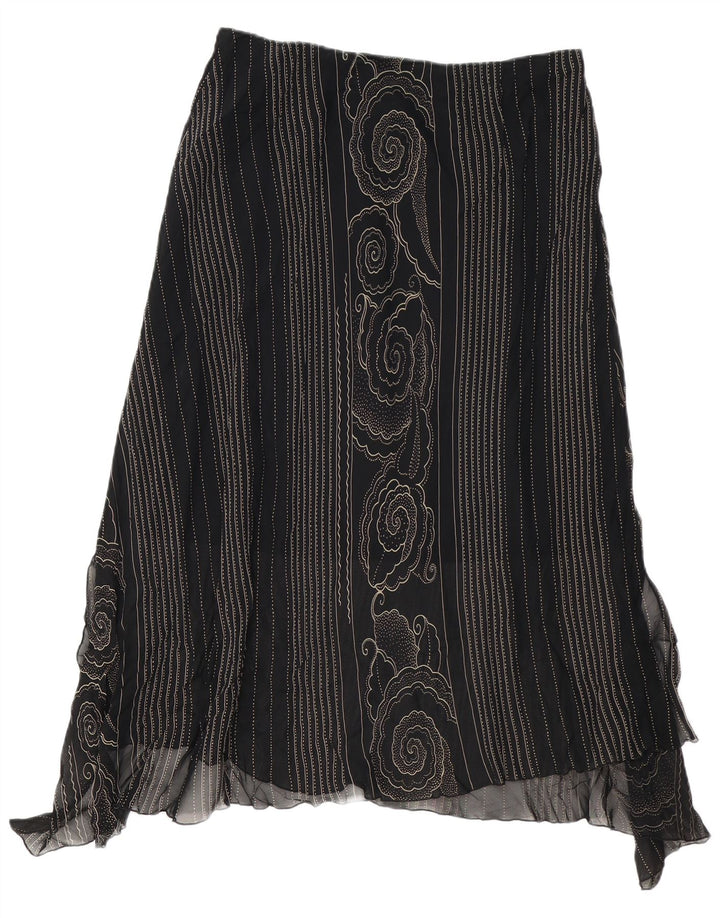 Gonna asimmetrica da donna VINTAGE W34 grande motivo cachemire nero