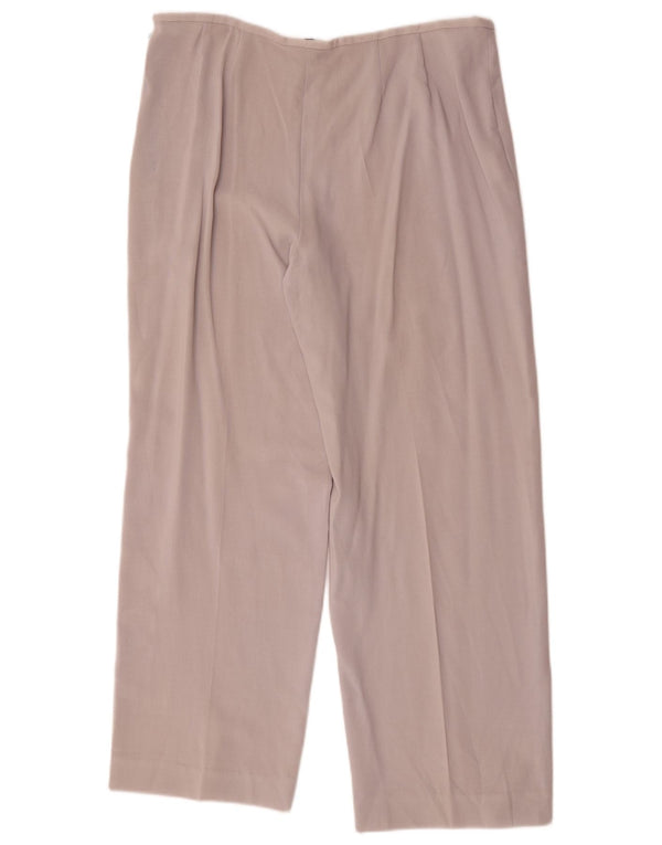 Pantaloni casual a gamba larga da donna Armani Collezioni UK 14 Large W34 L28 Grigio