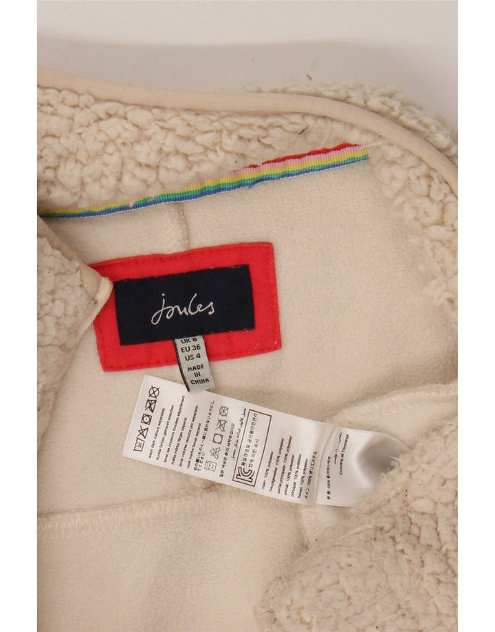 Joules - Maglione in pile oversize con collo e zip da donna, UK 8, piccolo, in poliestere beige