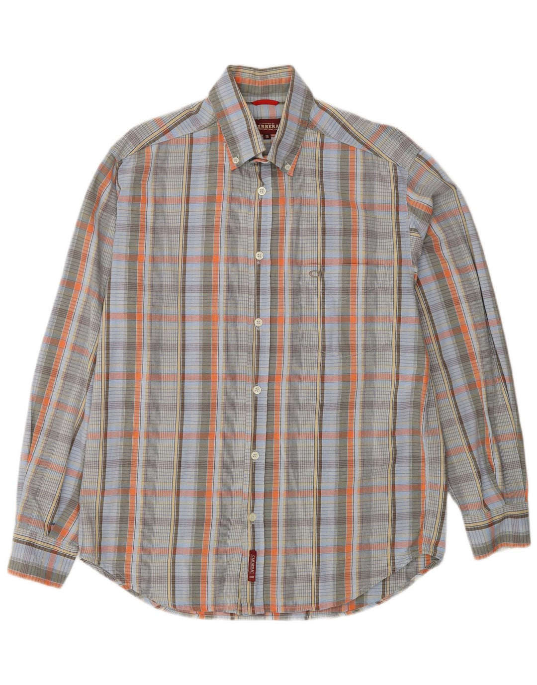 CARRERA Camicia Uomo Piccolo Quadri Blu in Cotone